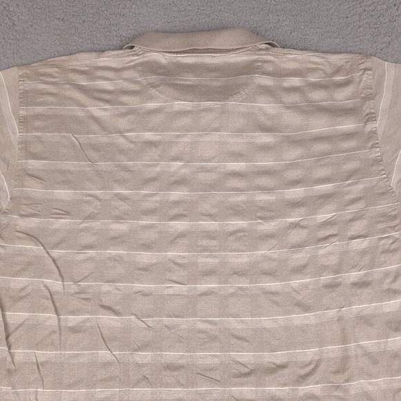 Mercedes Benz Polo Shirt Mens Large Brown Striped Short Sleeve Egyptian Cotton - Picture 16 of 16